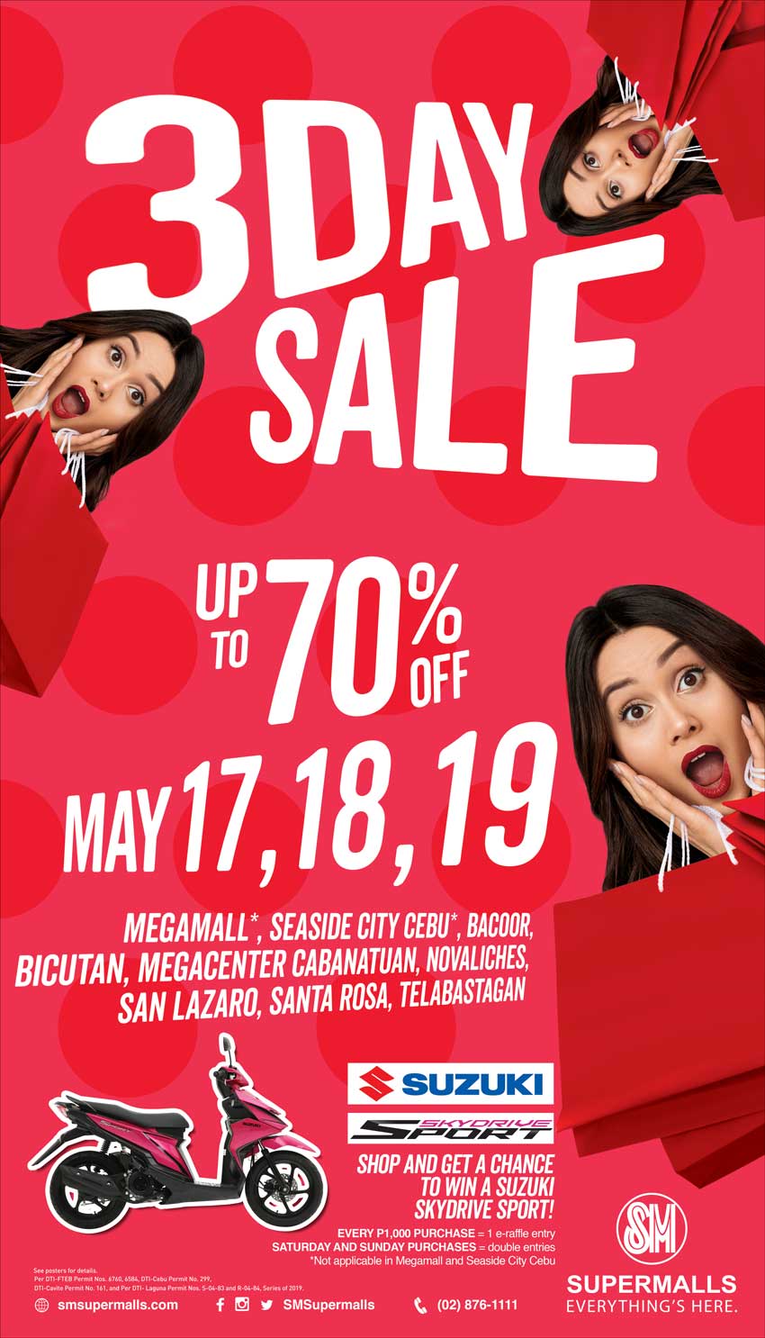  #SM3DaySale: May 17, 18, 19 2019