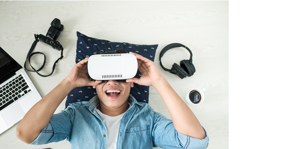 A Guy Enjoying the VR Experience