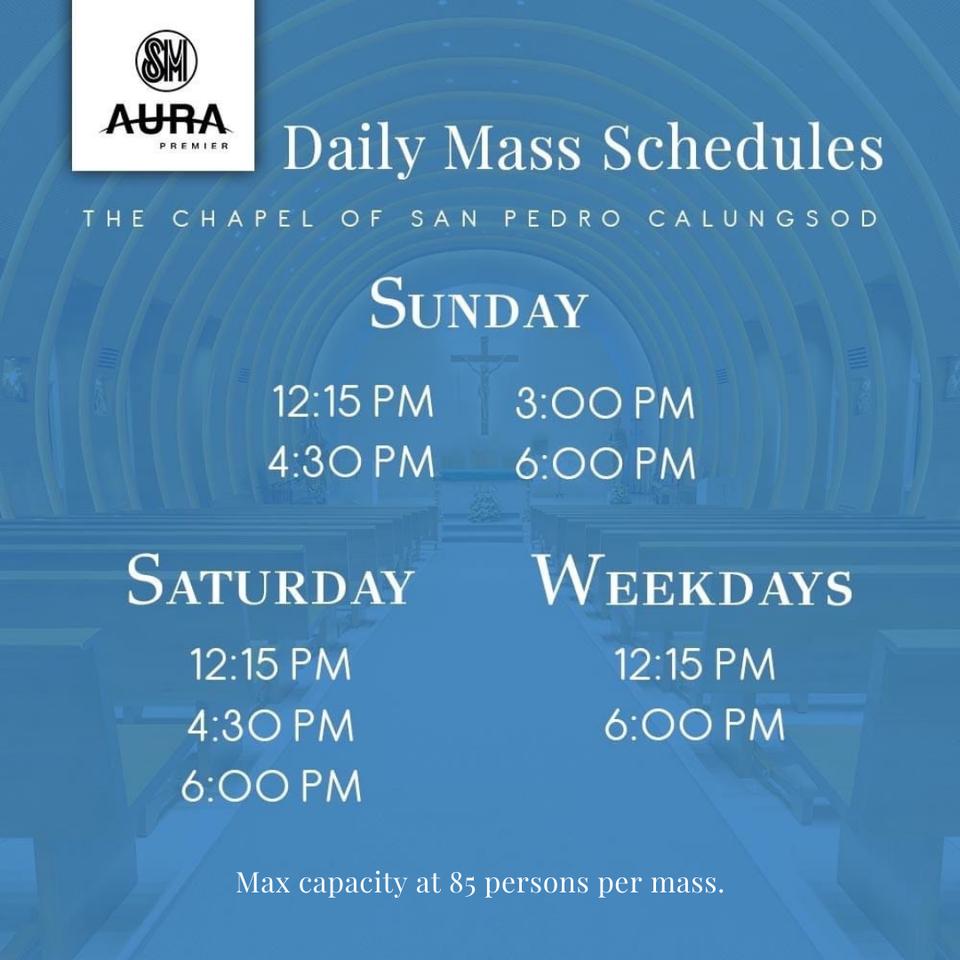 SM Aura Mass Schedules for MECQ SM Supermalls
