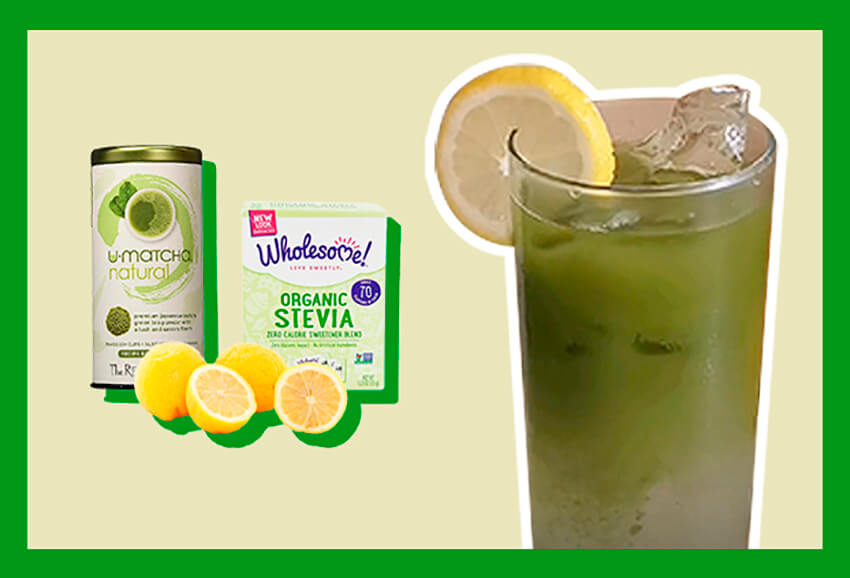 Matcha Lemonade ingredients: Lemon, Matcha Powder, and Stevia from SMMarkets.ph and Healthy Options
