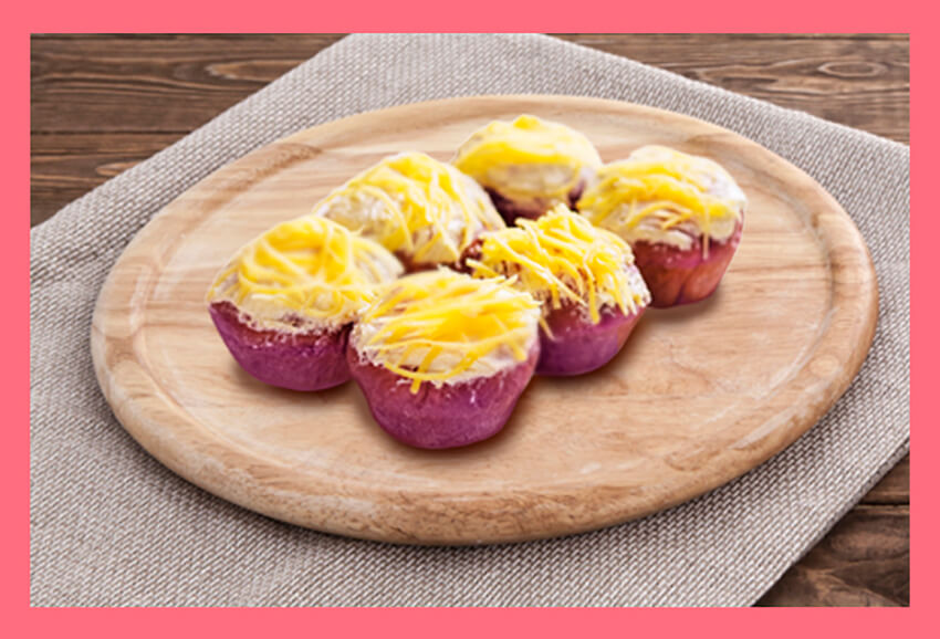 Ube Ensaymada Hugs, the bite-size version of Goldilocks’ Ensaymada. Get it from any SM Supermalls Branches near you