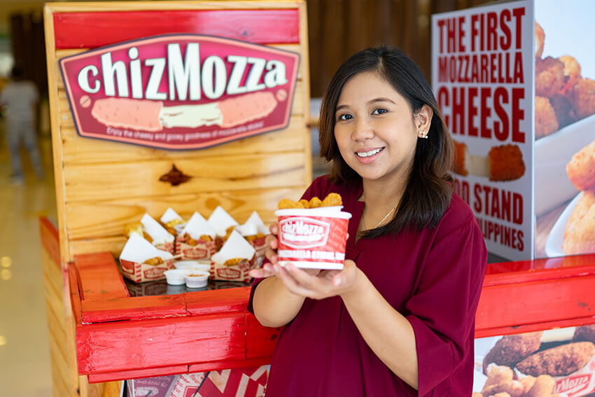 ChizMozza founder, Hannah Ramos - Started with just one humble ChizMozza cart in SM North Edsa in 2016, the small business now has a total of 21 branches, situated in various SM malls, nationwide.