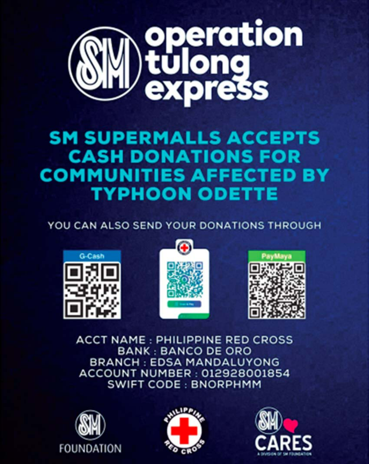 SM Operation Tulong Express - SM Supermalls accepts donations for the communities affected by the Typhoon Odette