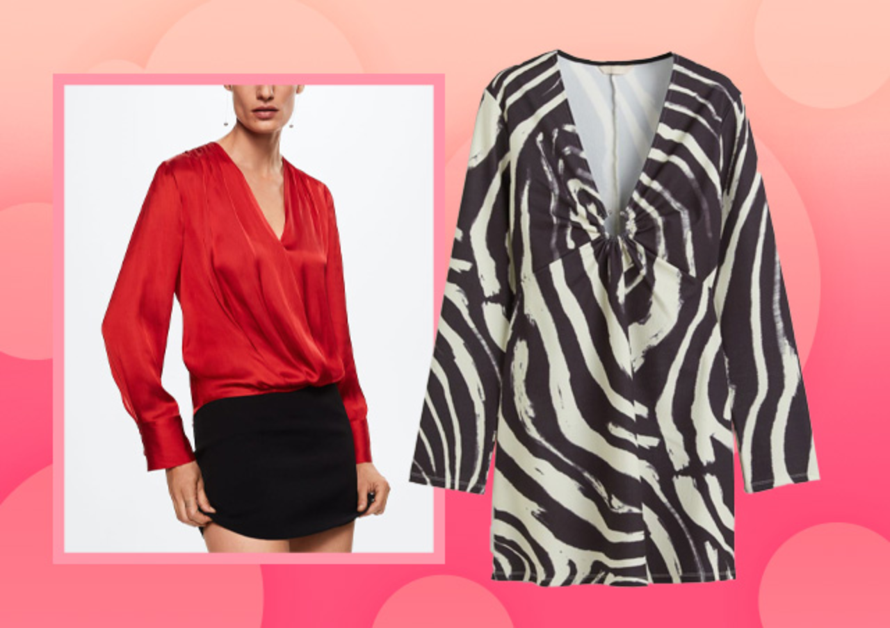 Holiday Outfit Ideas 2022: Highlight your neckline with a V-neck dress from Mango and H&M | SM Supermalls