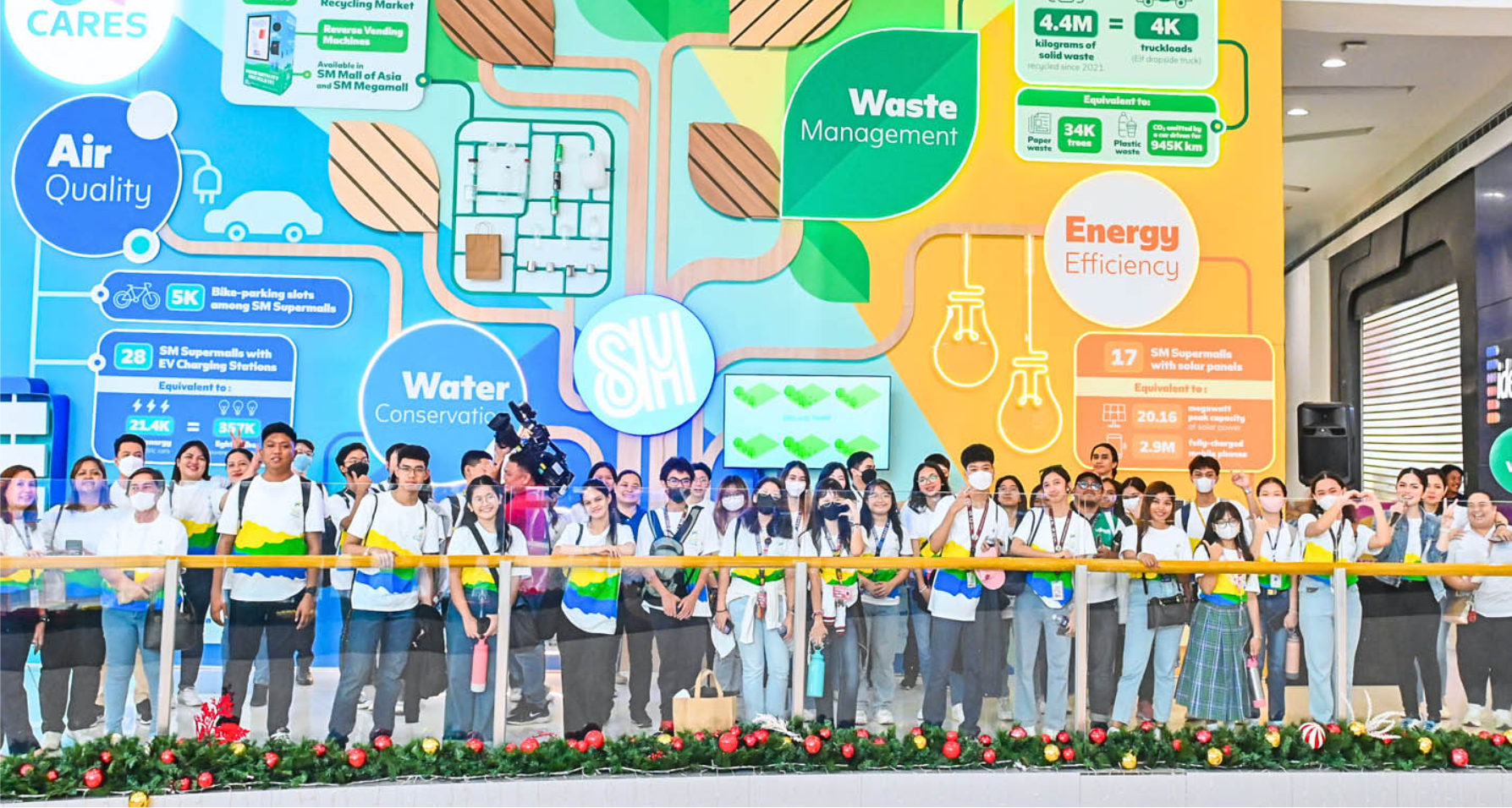 SM Prime Holdings Inc. x WWF Philippines' #YOUthAreTheFuture2023 Ambassadors At SM Mall Of Asia's Sustainability Wall